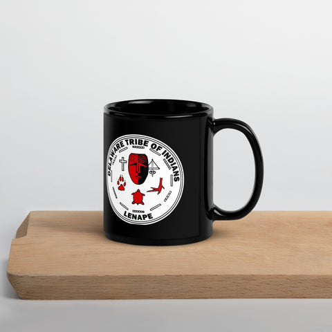 Delaware Lenape Tribe Seal Black Glossy Mug