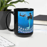 Yakima Indigenous Mermaid Black Glossy Mug