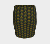 Goldenrod Indigenous Beadwork Print Clara Pencil Skirt