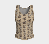 Pussy Willow Beadwork Print Fitted Tank Top