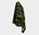 Goldenrod Indigenous Beadwork Print Draped Kimono