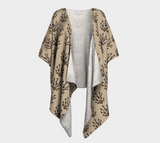 Pussy Willow Beadwork Print Draped Kimono