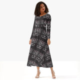 Wabanaki Double Curve - Women's Long-Sleeve Dress