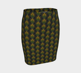 Goldenrod Indigenous Beadwork Print Clara Pencil Skirt