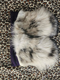 Arctic Wolf fur & leather Indigenous gauntlet mitts by Rebecca Pokiak