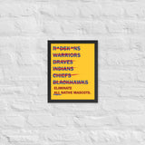 Eliminate All Native Mascots - Framed Photo Paper Poster
