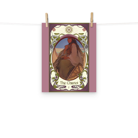 The Chariot - Indigenous Art Nouveau - Tarot Card Poster