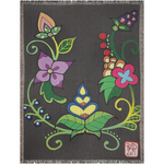 Eastern Woodlands Floral Design Woven Blanket