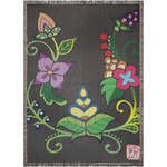 Eastern Woodlands Floral Design Woven Blanket