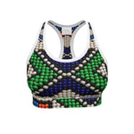 Vintage Beadwork Print - Designer Sports Bra