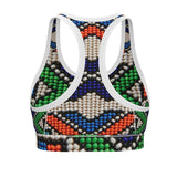 Vintage Beadwork Print - Designer Sports Bra