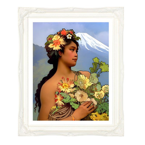Mother ʻIolani - Original Art by A. Foll - Ornate Frame Art Print