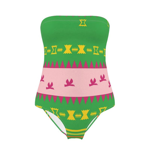Kakwitè:ne nikahá:wi - Design by A. Foll - Designer Strapless Swimsuit