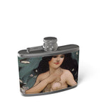 Indigenous Goddess Gang - Sedna I - Original Art by A. Foll - Leather Wrapped Groomsman Hip Flask