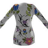 Maritime Floral - Ladies Designer Cardigan With Pockets