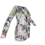 Maritime Floral - Ladies Designer Cardigan With Pockets