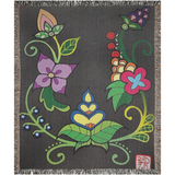 Eastern Woodlands Floral Design Woven Blanket