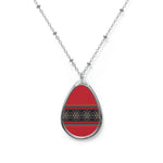 Starburst - Cardinal Red - Oval Necklace
