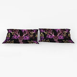 Dark Forest Floor - Floral Deer Skull - King Pillow Case