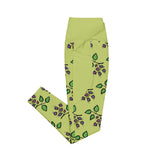 Sata Blueberries - Wild Willows - Crossover Leggings with Pockets