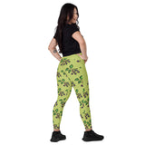 Sata Blueberries - Wild Willows - Crossover Leggings with Pockets