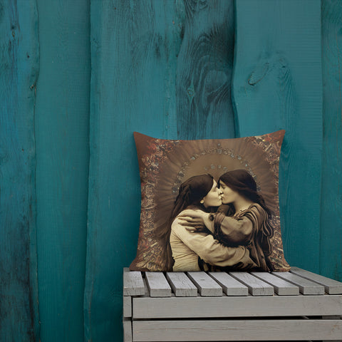 Qunukamken - Sweethearts I - Indigenous Art Nouveau - Premium Pillow