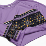 Starburst - Lilac - Long-Sleeve Crop Top