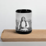 Arapaho Chief Black Coal Antique Photo Print - Black Glossy Mug