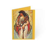 Indigenous Goddess Gang - Cedar Cardinal - Art Nouveau Folded Greeting Cards (1, 10, 30, and 50pcs)