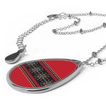 Starburst - Cardinal Red - Oval Necklace